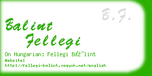 balint fellegi business card